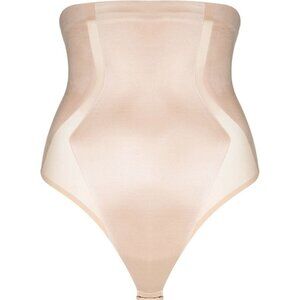 Womens SPANX High-Waisted Stretch Beige Thong Size: XL